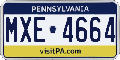 PA license plate MXE4664