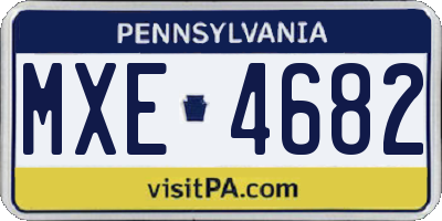 PA license plate MXE4682