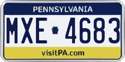 PA license plate MXE4683