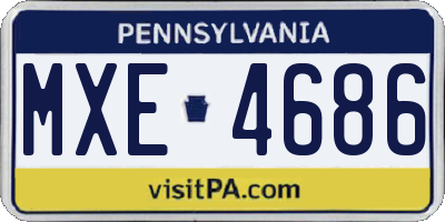 PA license plate MXE4686