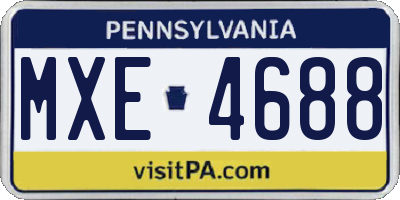 PA license plate MXE4688