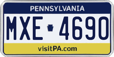 PA license plate MXE4690