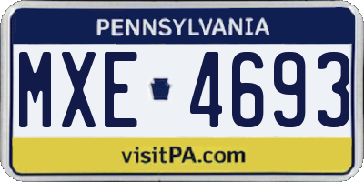 PA license plate MXE4693