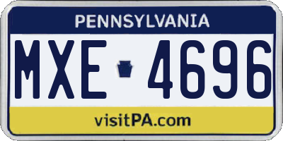 PA license plate MXE4696