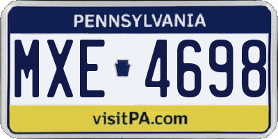 PA license plate MXE4698