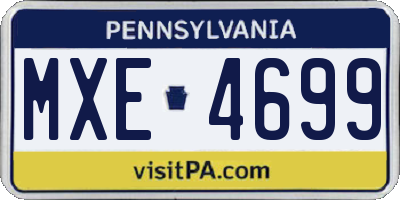 PA license plate MXE4699