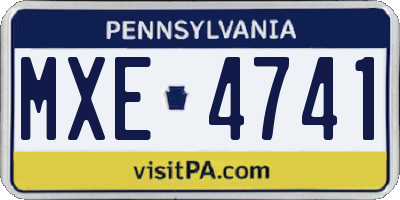 PA license plate MXE4741