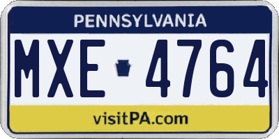 PA license plate MXE4764