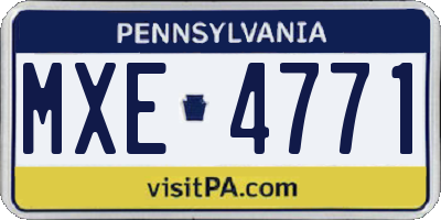 PA license plate MXE4771