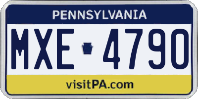 PA license plate MXE4790