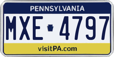 PA license plate MXE4797