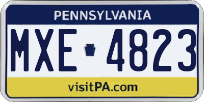 PA license plate MXE4823