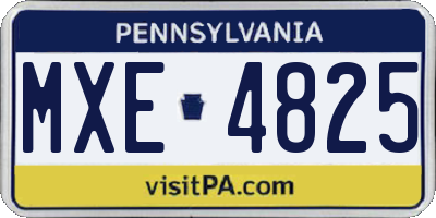 PA license plate MXE4825