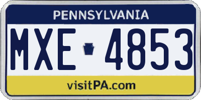 PA license plate MXE4853