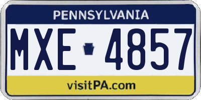 PA license plate MXE4857
