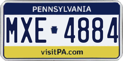 PA license plate MXE4884