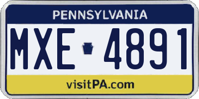 PA license plate MXE4891