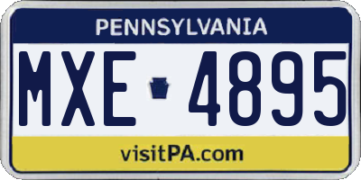 PA license plate MXE4895