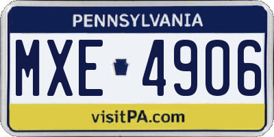 PA license plate MXE4906