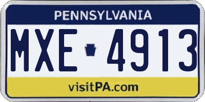 PA license plate MXE4913