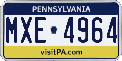 PA license plate MXE4964