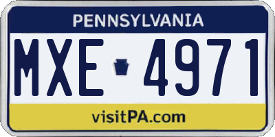 PA license plate MXE4971