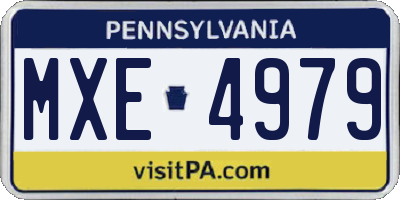 PA license plate MXE4979
