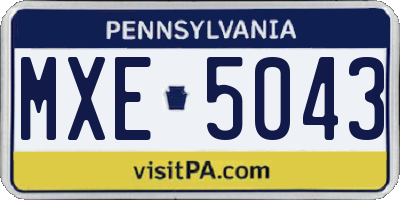 PA license plate MXE5043