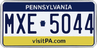 PA license plate MXE5044