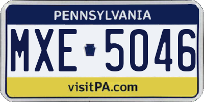 PA license plate MXE5046