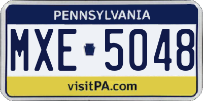 PA license plate MXE5048
