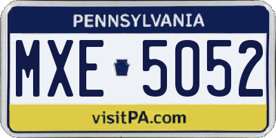 PA license plate MXE5052