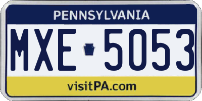 PA license plate MXE5053
