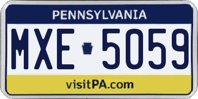 PA license plate MXE5059