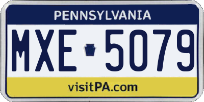 PA license plate MXE5079