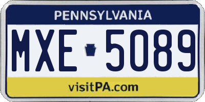 PA license plate MXE5089