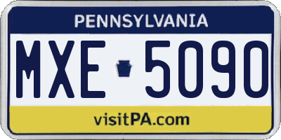 PA license plate MXE5090