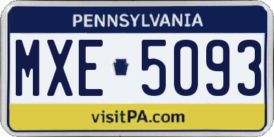 PA license plate MXE5093