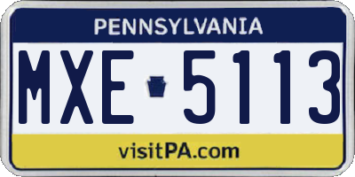 PA license plate MXE5113