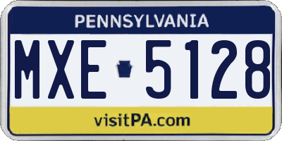 PA license plate MXE5128