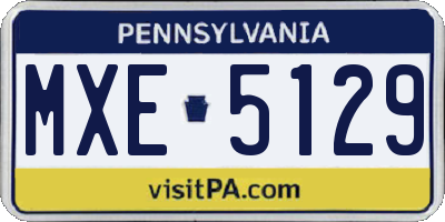 PA license plate MXE5129