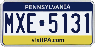 PA license plate MXE5131
