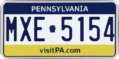 PA license plate MXE5154