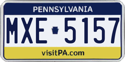 PA license plate MXE5157