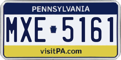 PA license plate MXE5161