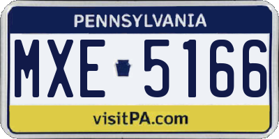 PA license plate MXE5166
