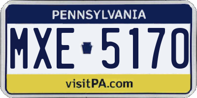 PA license plate MXE5170