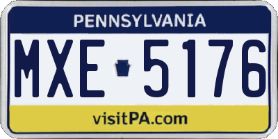 PA license plate MXE5176