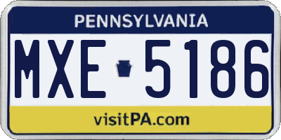 PA license plate MXE5186