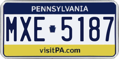 PA license plate MXE5187